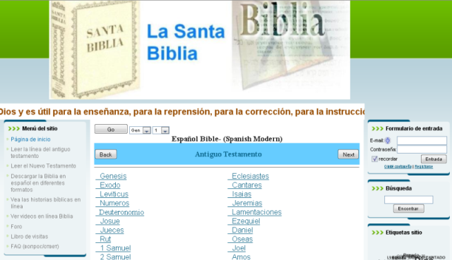 сайт Santa Biblia online
